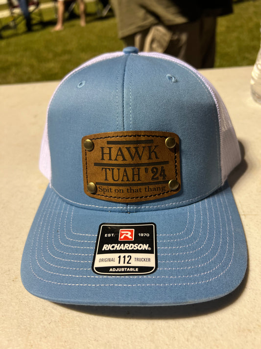 Hawk Tuah Leather Patch Hats (SIGNED)